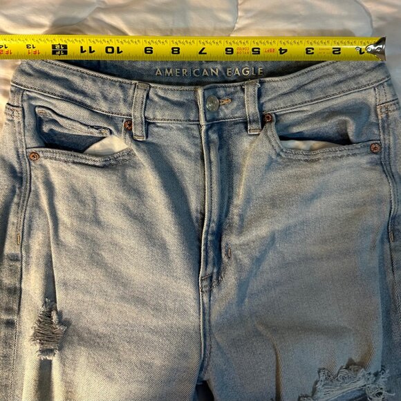 American Eagle Jeans Size 6 Regular Inseam 27 inches Mom Straight Stretch - Picture 4 of 13